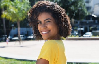Beautiful Afro-American woman with a perfect smile